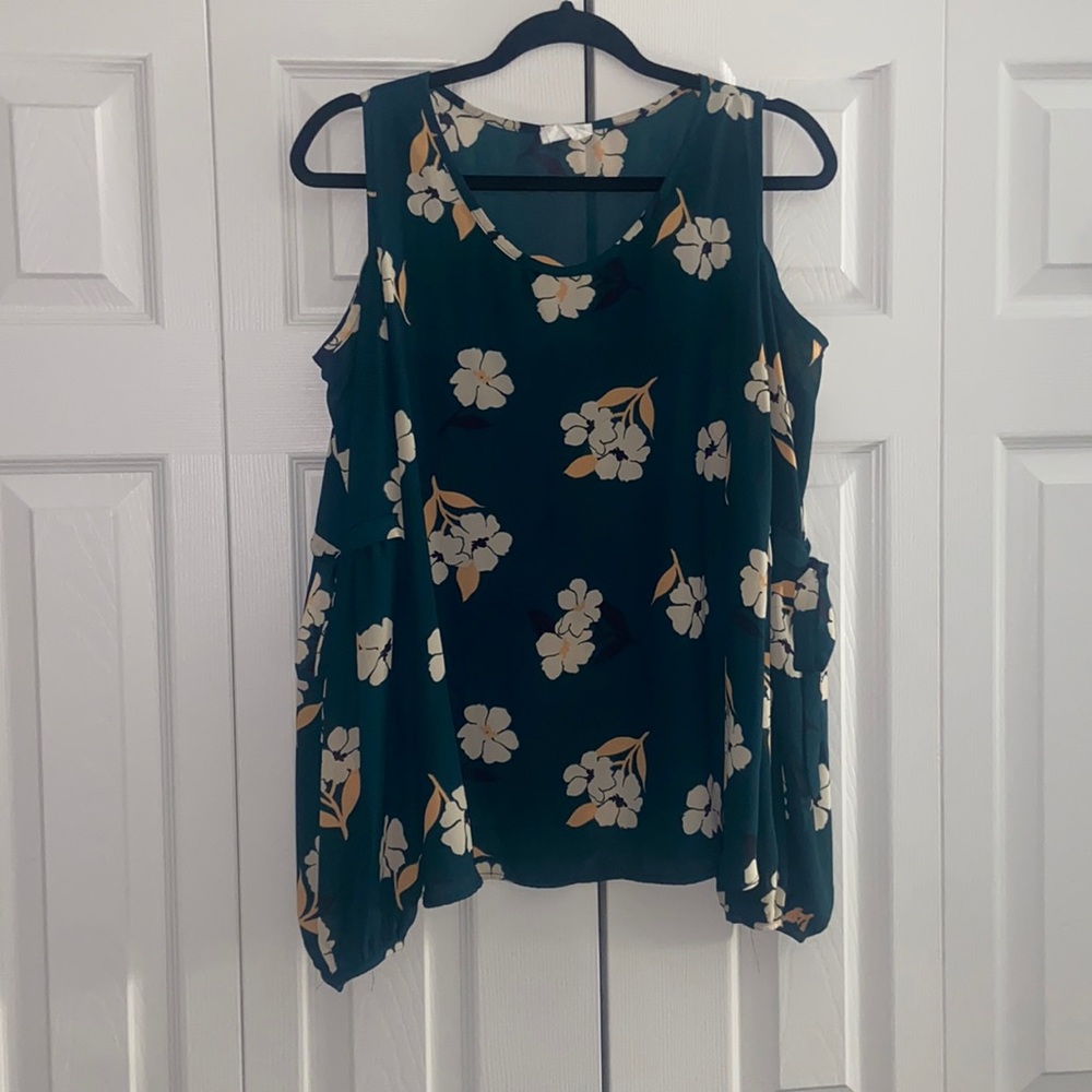 Sienna Sky long sleeve floral cold shoulder blouse